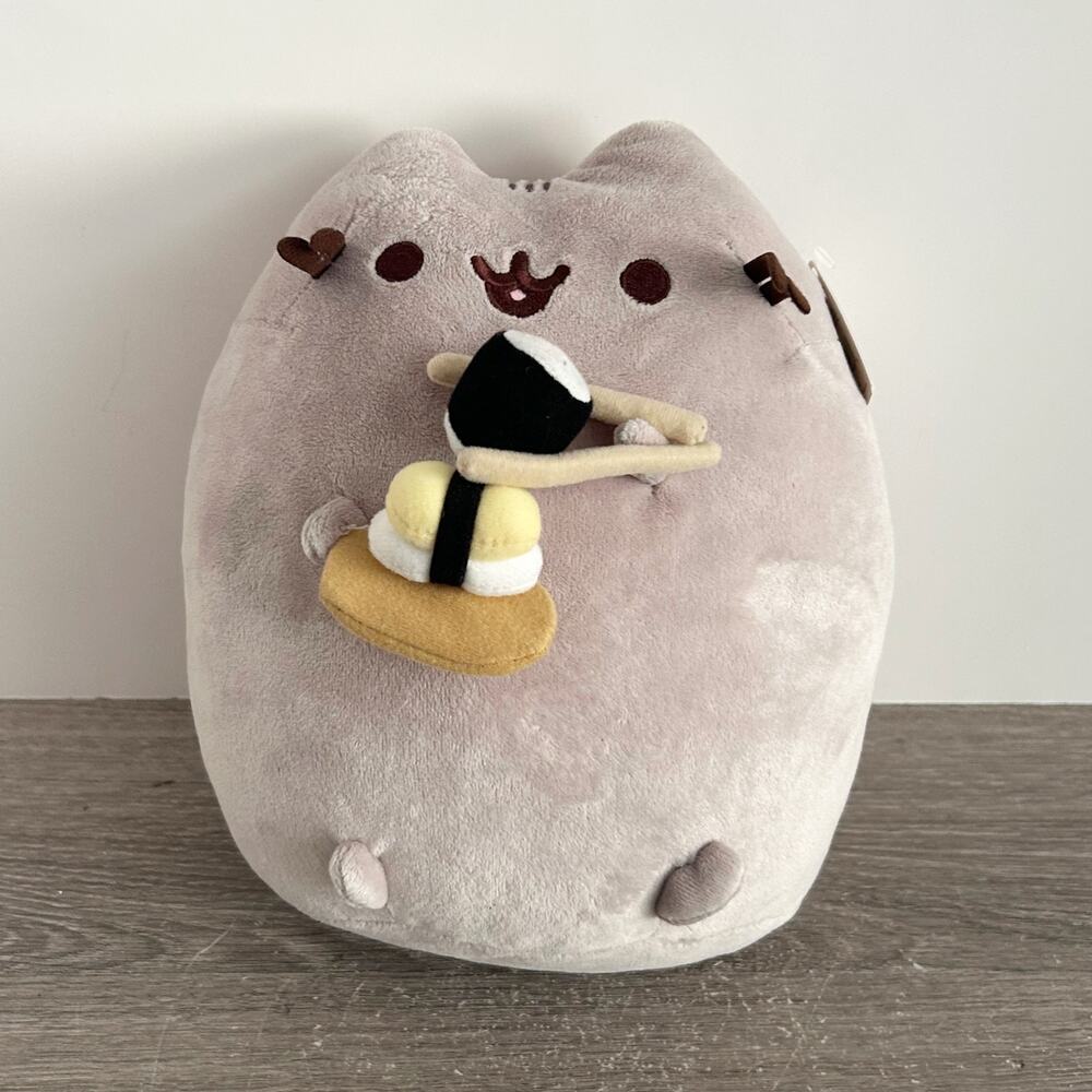 Gund Pusheen Cat Snackable Sushi Plush Stuffed Animal Doll 9.5" Chopsticks NWT